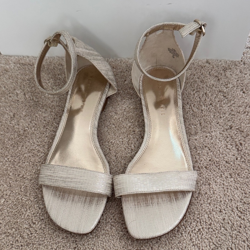 Kelly & Katie Metallic Champagne Ankle Strap Sandals